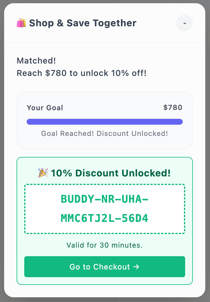 Non-shareable Discounts dashboard